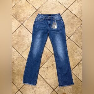 Flamingals Jeans Large NWT Bootcut Raw Edge Hem Wide Leg